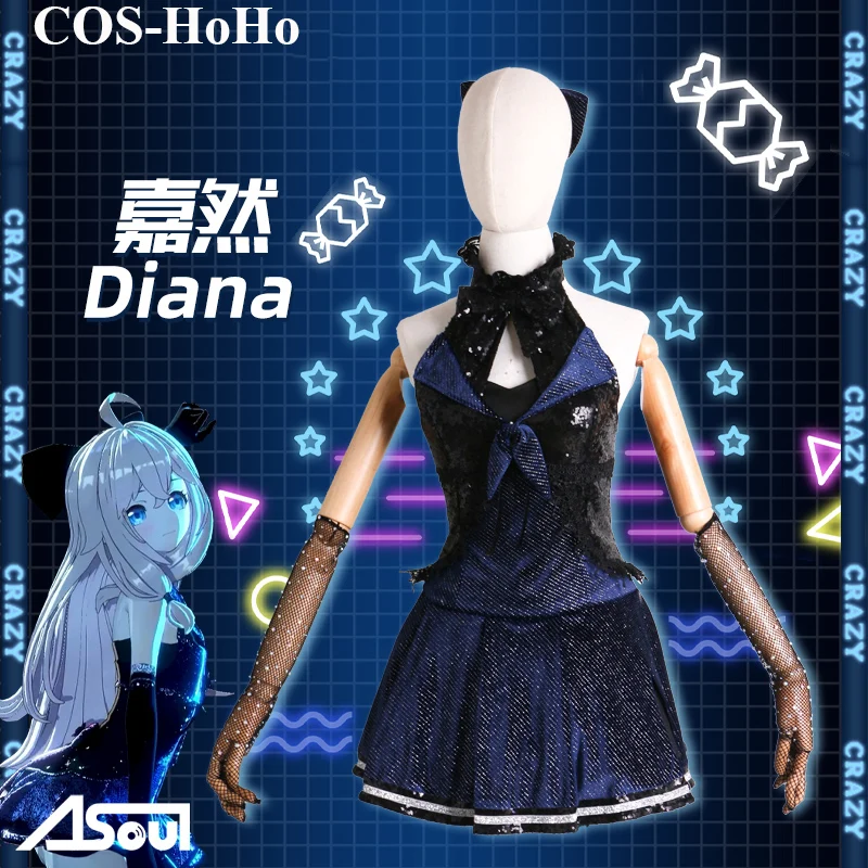 COS-HoHo Anime Vtuber A-SOUL Diana Mali Vrag Igre Odijelo Slatka Haljina Uniforma Cosplay Kostim Za Noć vještica Odjeću Za Zurke Ženski