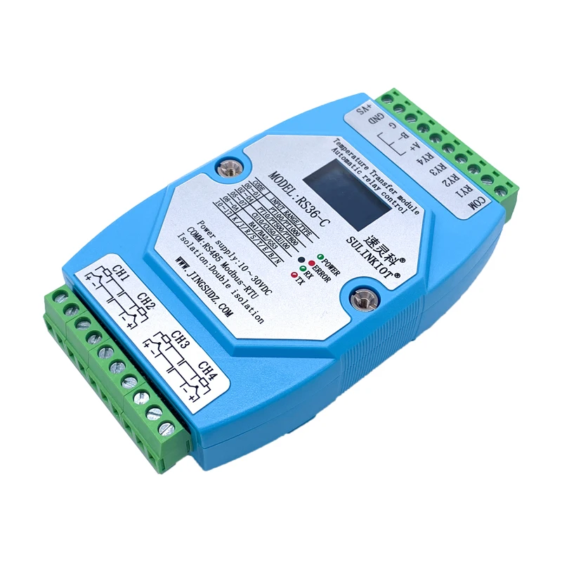 4-smjerni temperaturni senzor PT100 K modul za prikupljanje podataka termoparovi četiri relejna izlaza signalizacija za kontrolu temperature RS36-C