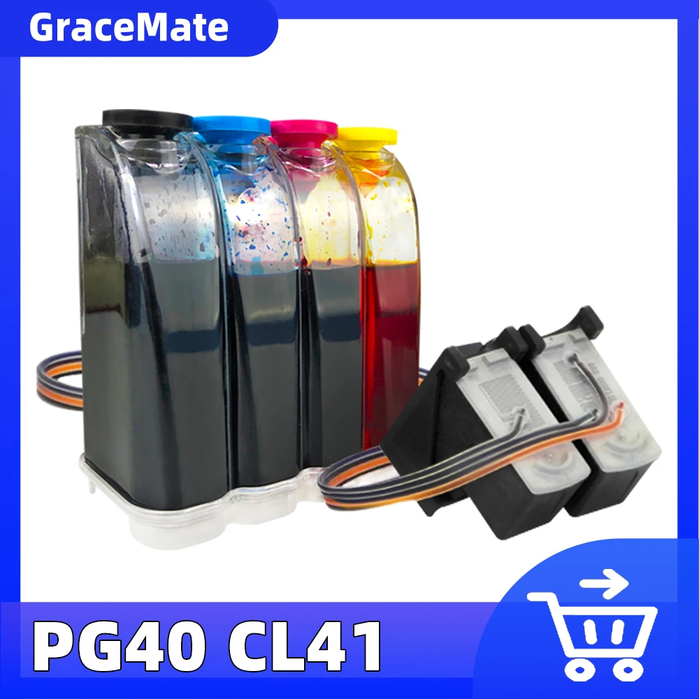 GraceMate Zamjena za Canon PG40 CL41 СНПЧ Volumen Tinte IP1200 IP1600 IP1800 IP1900 MX300 MX310 MP145 MP150 MP160 MP170 Pisač