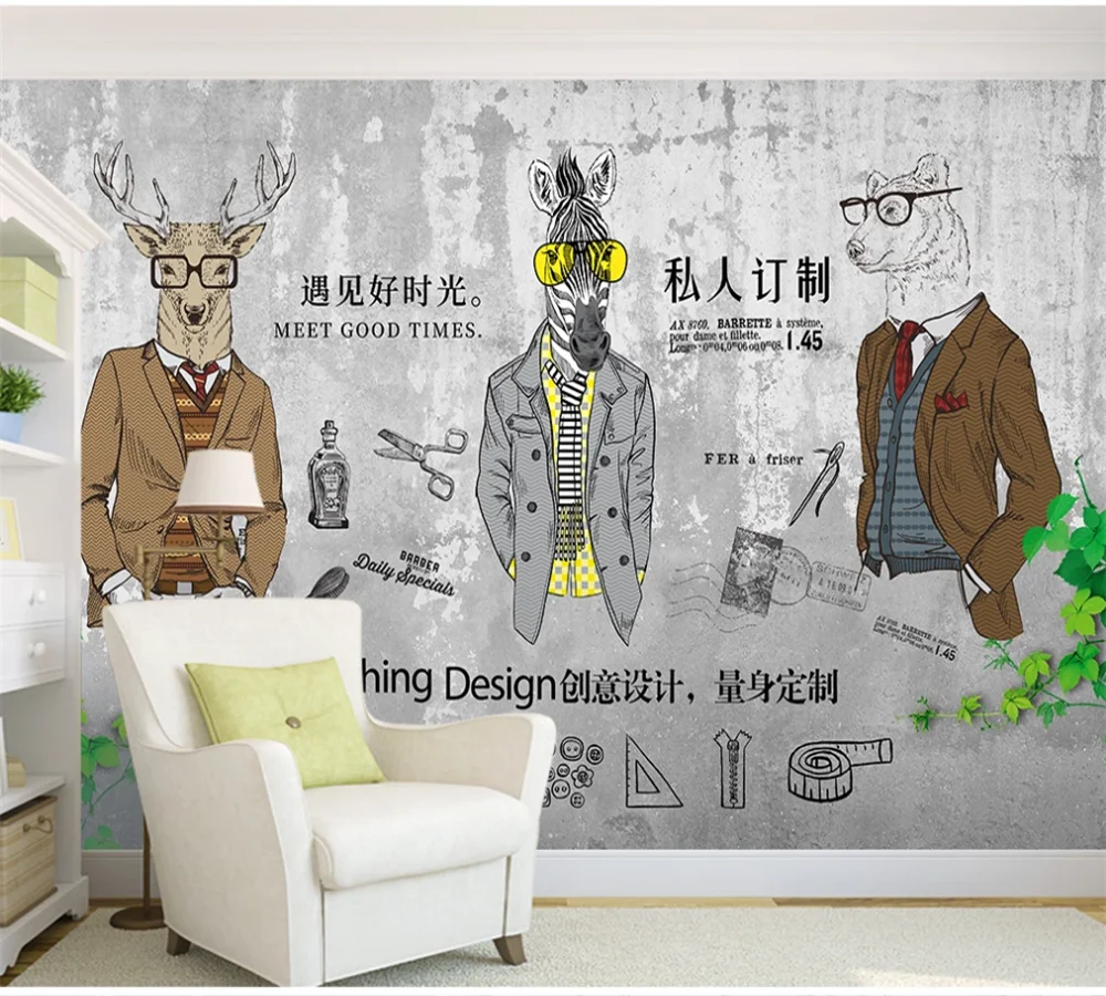 xuesu Prilagođene 3d desktop freska ručno oslikana odjeća za životinje trgovina odjeće kafić alat pozadina ukrasne s javnošću