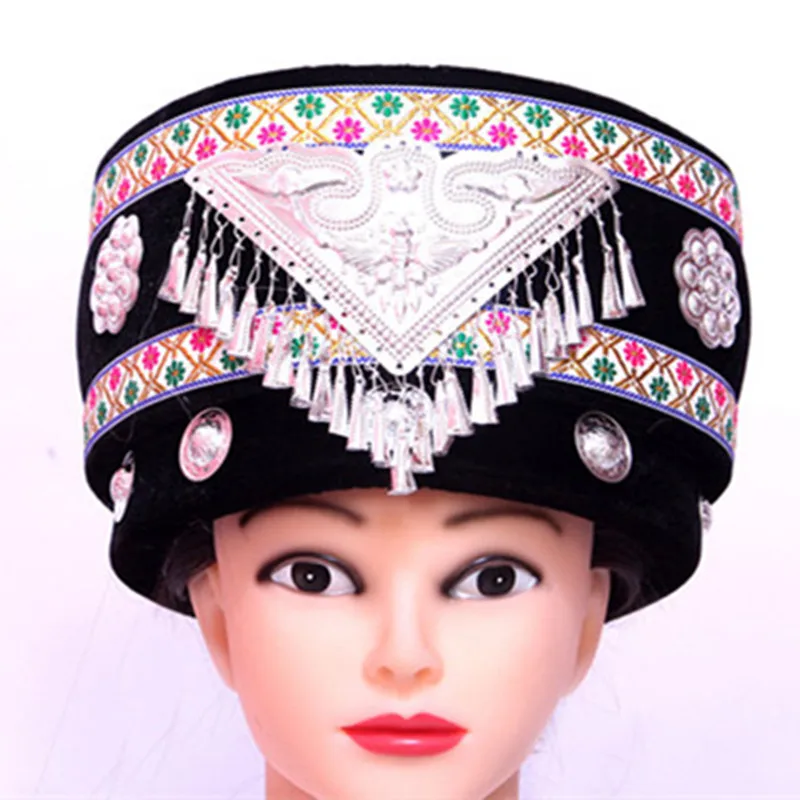 šešir kineske manjine miao kapu, china national šešir vintage kapu za žene china national šešir plesačica dance kapu