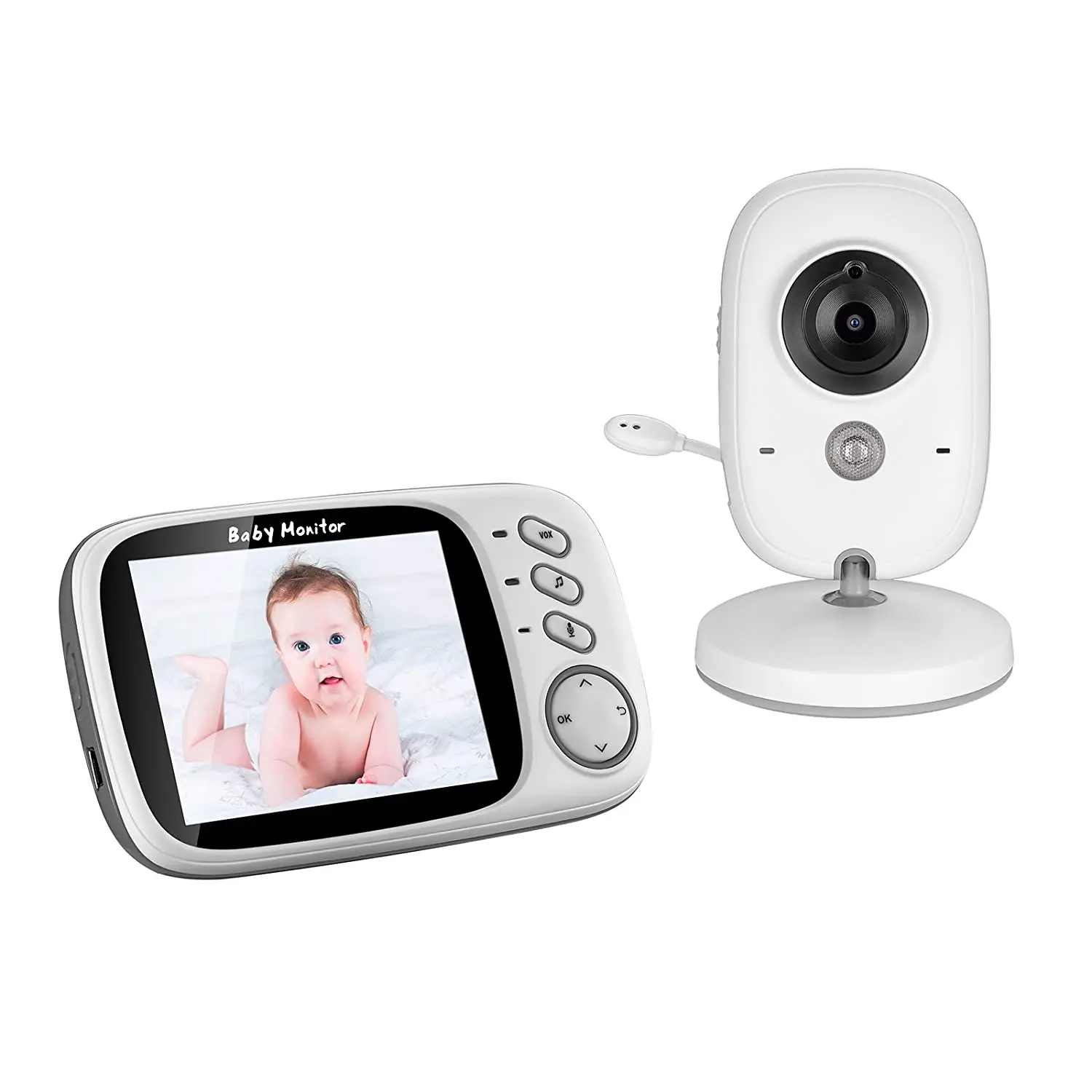 Видеоняня s bežičnom Digitalnom Kamerom, Unutarnji/Vanjski Monitor video Nadzora za Djecu/Kućne Ljubimce uz obostrani audio