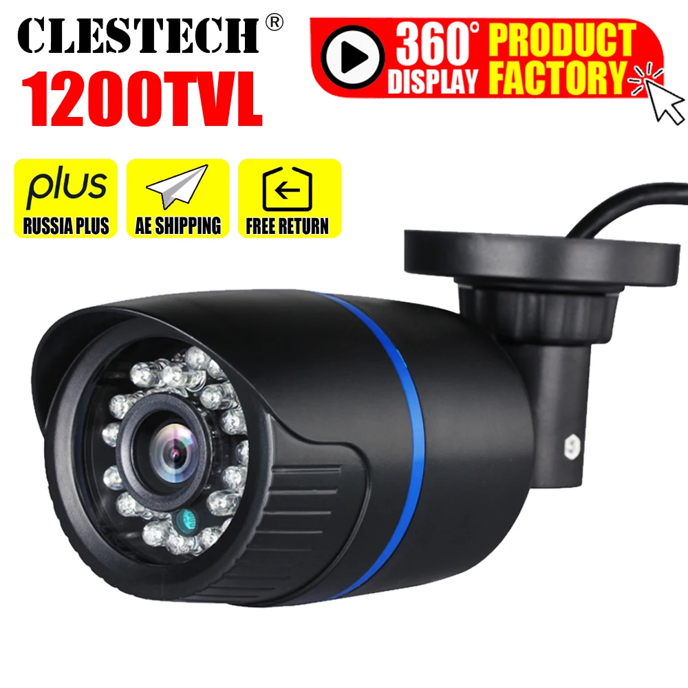 Veleprodaja Pravi 1200TVL CMOS HD Kamere za video Nadzor IRCUT 24led 30 m Night Vision Video Vodootporan IP66 praćenje sigurnosti mini видикон