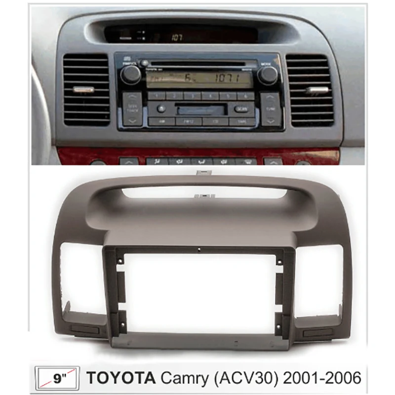 9-Inčni 2Din Auto Radio ploči s Instrumentima Stereo Traka za Montažu Automobila Ploče Double-Din CD DVD Okvir za Toyota Camry 5 2001-2006