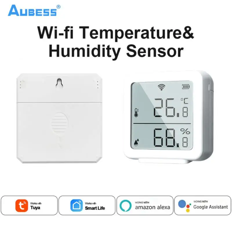WiFi Senzor za temperaturu i vlažnost Napajanje iz akumulatora s LCD zaslonom Rad s Alexa Google Assistant Osnovna sigurnost