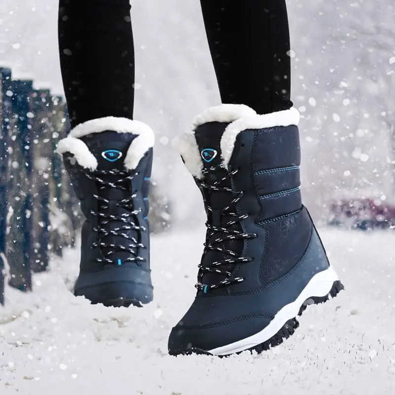 Ženske čizme; нескользящие vodootporan zimske čizme; ženska zimska obuća na platformi s debelim krznom; botas mujer488