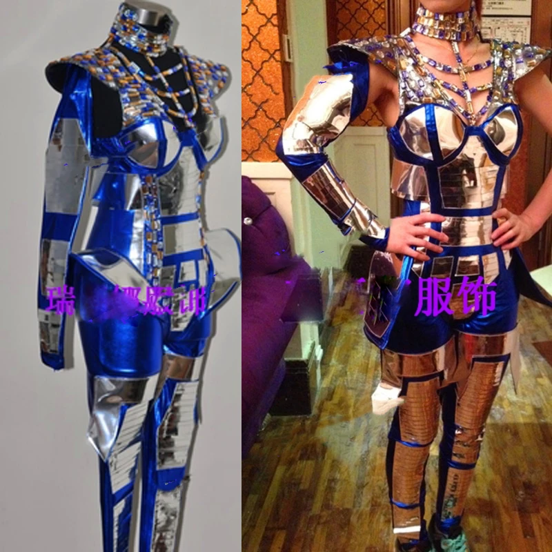 Svemirska oklop, odijelo za nastupe, ženski silver ratnik, tehnologija budućnosti, robota, mehanički ženska сценическая dance tkanina