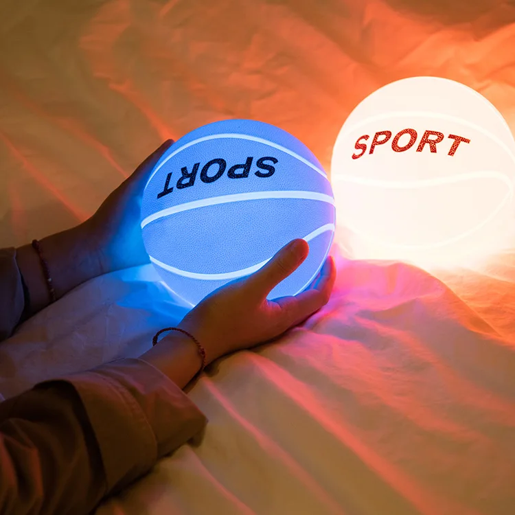 Led noćno svjetlo Kreativni Dječji Poklon USB Punjiva Košarkašku Silikon noćno svjetlo Spavaća soba S pozadinskim Osvjetljenjem Za Spavanje