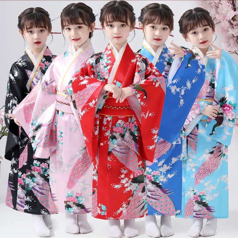 Japanska kimona za djevojčice, dječje etnička Tradicionalni юката studentski zbor kostime za nastupe plesne kostime za nastupe