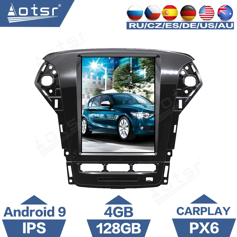 4 + 128 Android 9 Auto Radio Za Ford Fusion Mondeo MK4 2011 2012 2013 Media Player, GPS Navigacija DSP CarPlay PX6 Авторадио
