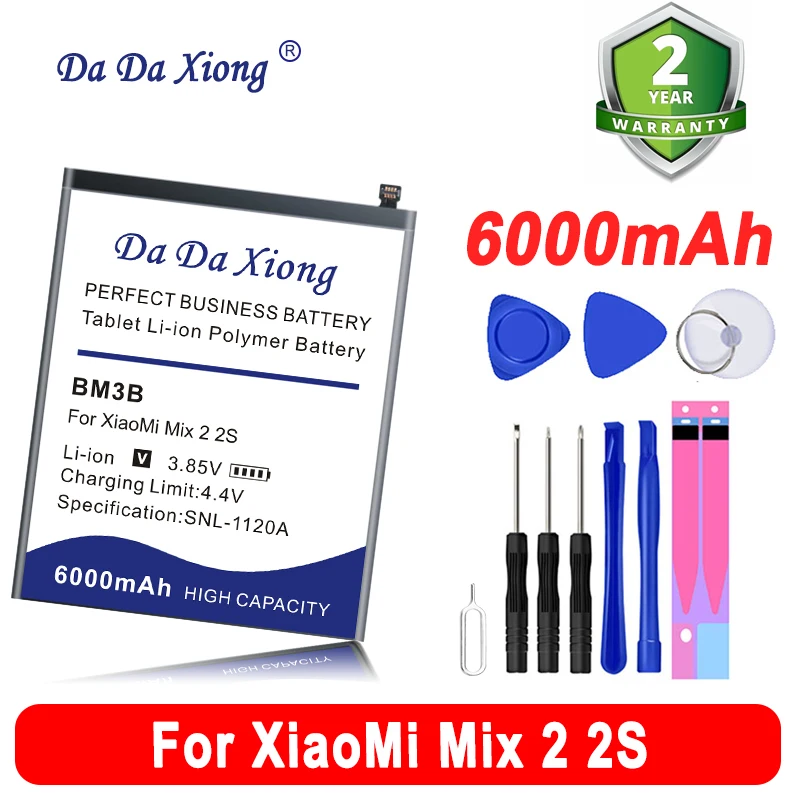 DaDaXiong Visoke Kvalitete 6000 mah BM3B Zamjenske Baterije Za Xiaomi MIX 2 S Baterije Za Telefone velikog Kapaciteta Besplatni Alati