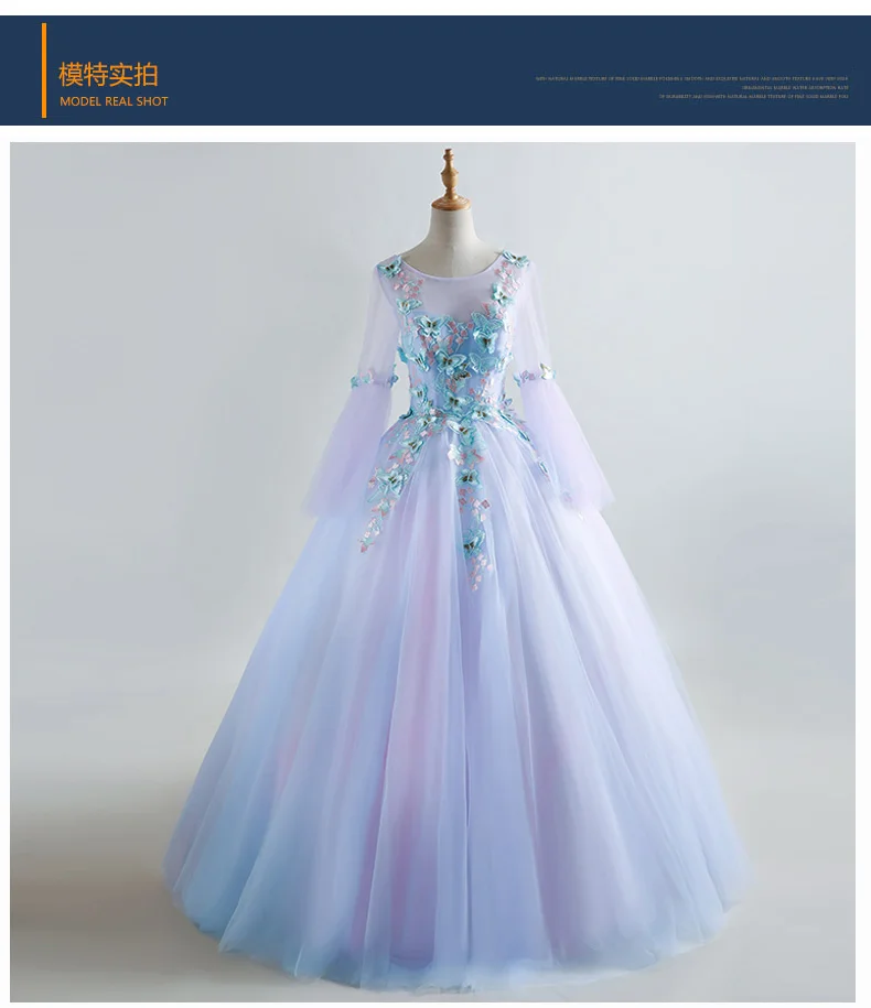 100% trenutno svijetla lavanda haljinu s izvezenim leptir, srednjovjekovni haljina Renesanse, Haljina kraljice Viktorije/Antoinette/loptu haljina/Belle Ball