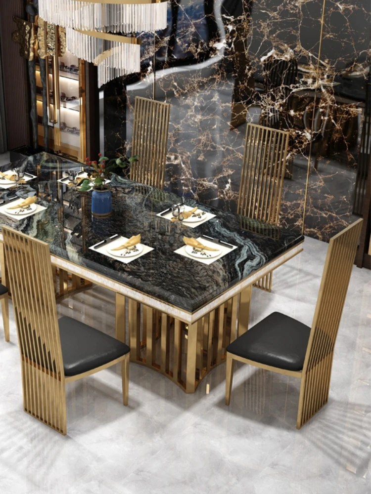 Visokokvalitetna hot prodaja luksuznog stola za blagovanje i stolice od bijelog mramora, u kombinaciji pravokutnog dom talijanskog namještaja slušalice