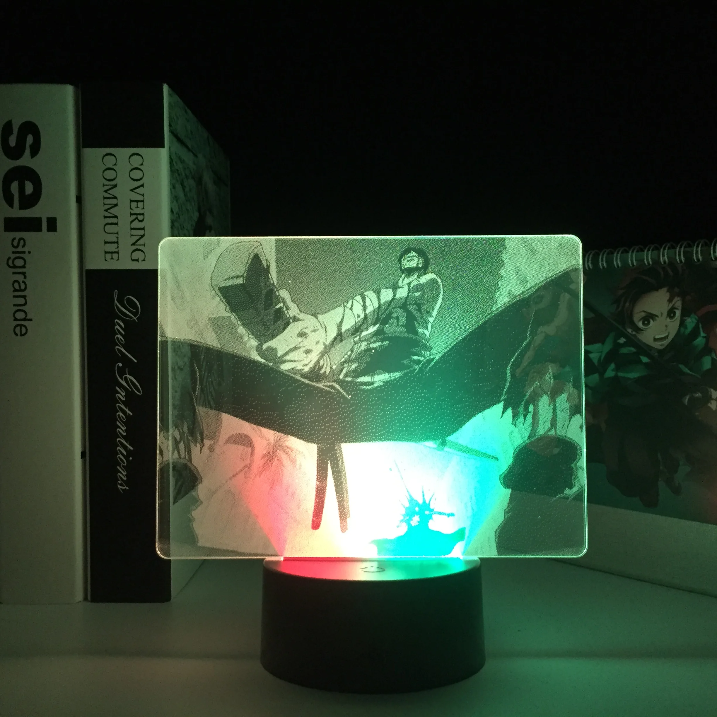 Šareni Anime Pirat Figurica Dvije Led Svjetiljka Zoro za Poklon za Rođendan Dekor Spavaće sobe Manga je u Dvije Akril stolna Lampa