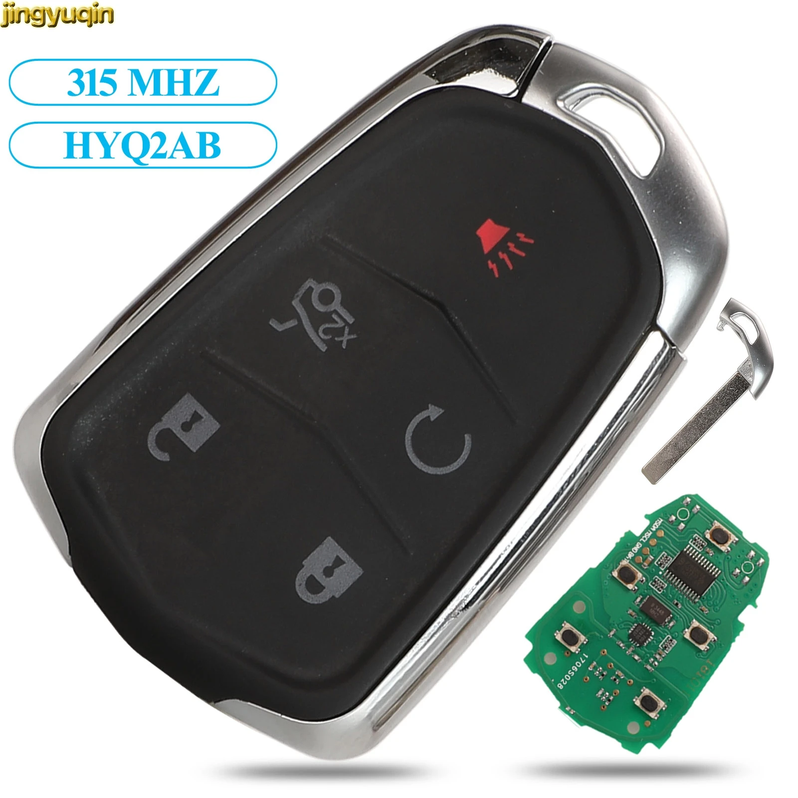 Jingyuqin Daljinsko Inteligentno Upravljanje Cestom ključ bez ključa HYQ2AB 315 Mhz Za Cadillac ATS CTS SRX XTS Escalade 2014-2017 5 Tipki