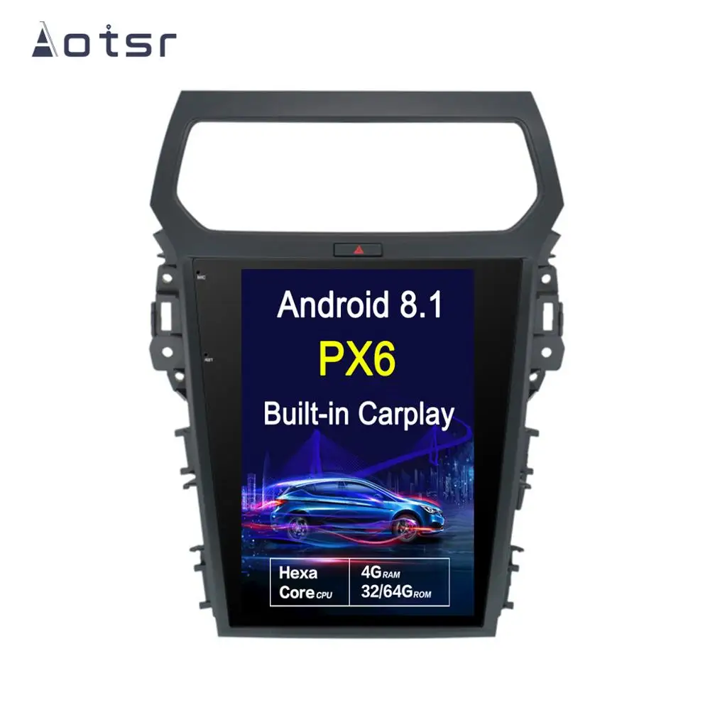 AOTSR Jedan din Android 8,1 Tesla stil Vertikalni prikaz GPS Auto Navigacija Za Ford Explorer 2011-2019 Multimedijsku Radio Wifi