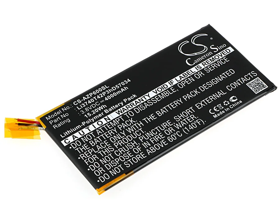 Baterija CS 4000 mah/ 15.20 Wh za Iznenađujuće P6 Li3740T42P3hD57034