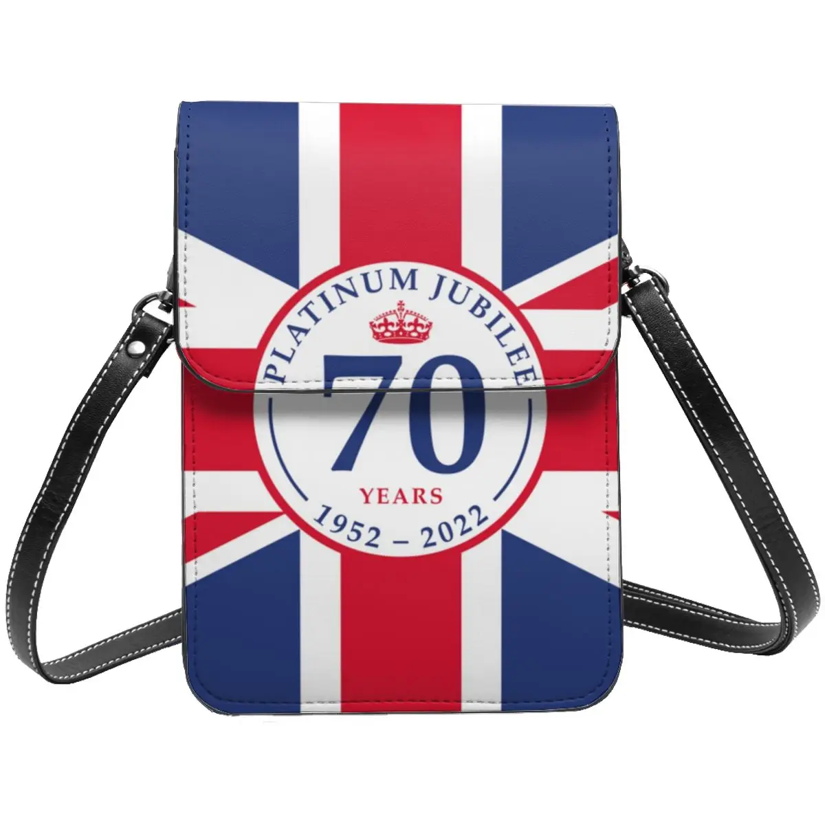 Kraljica Elizabeta Platinum Jubilej Torba Preko Ramena Zastava velike Britanije 70 godina Moda Reusable Torba Za Mobitel Koža Ulica Ženska Torba