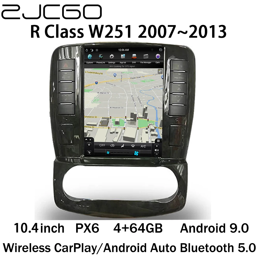 ZJCGO Media Player Stereo GPS Radio Navigacija PX6 NAVI Android 9 Zaslon Monitora za Mercedes Benz R Class W251 2006 ~ 2013
