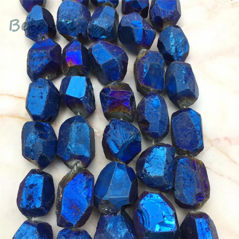 Neliječena Cut-Prelijete Titan Kristal Kvarca Perle-Nuggets, Prirodni Plavi Kvarc Dragulji, Kamene Konzole Perle Za Nakit DIY, BG18281