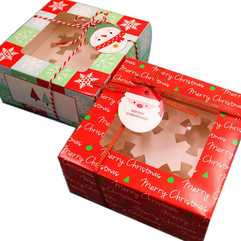 10 kom. Božićno Novogodišnja Kutija Za Tortu 4 Kom. Kutija Za Pakiranje Kolača Poklon Kutije Za Keks Tortu Nugat Kutija Čokolade Večernje Suvenira