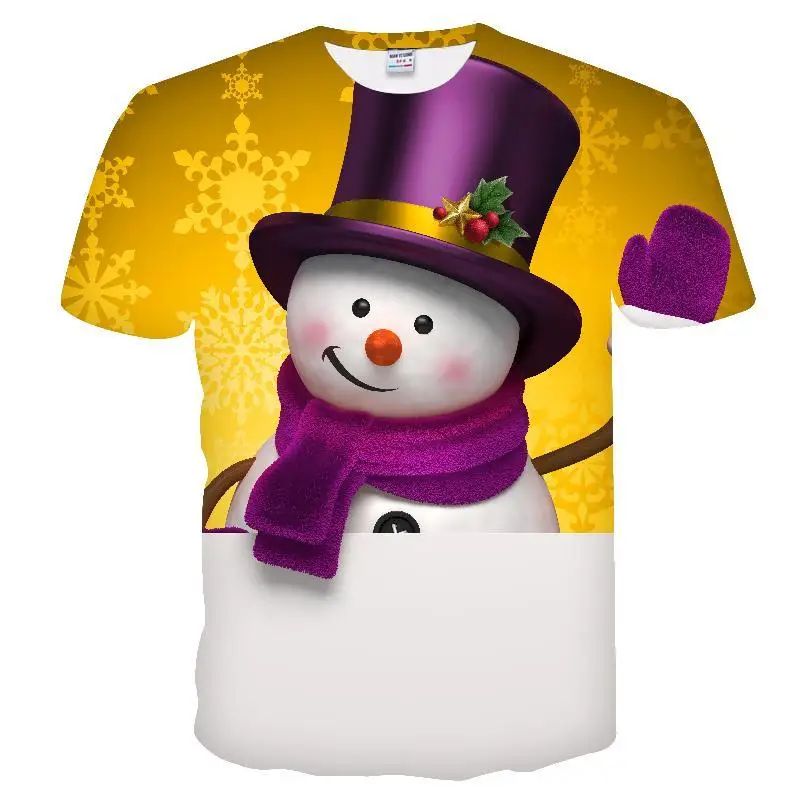 Muške/ženske trendy i zanimljive božićne majice sa svakodnevnim printevima Djed Mraz Slavi kratkih rukava svečane odjeće