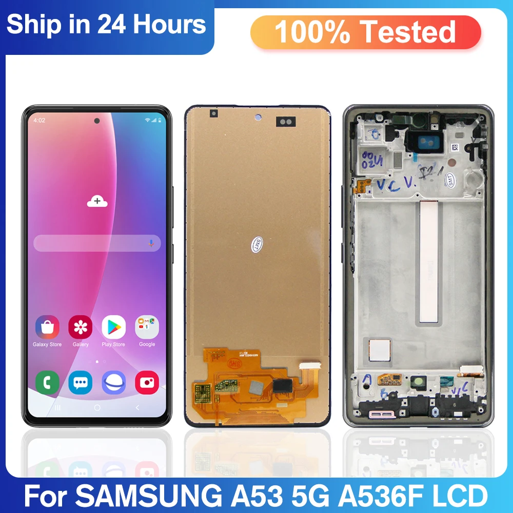 100% Muški Displej Za Samsung Galaxy a a53 5G LCD A536U A536B A5360 Zaslon osjetljiv na dodir Digitalizator Sklop Za Samsung LCD A536