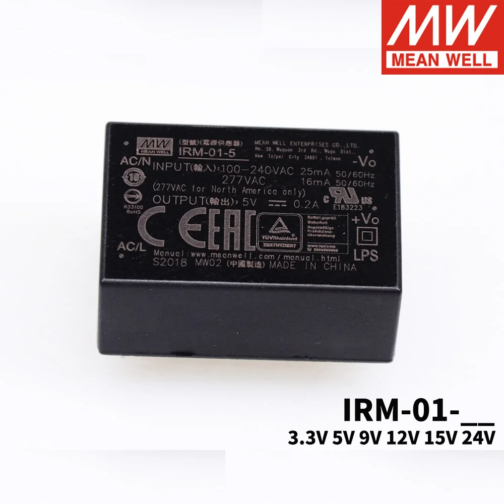 MEAN WELL IRM-01 Pin modula tipa AC-DC 1 W s jednim Izlazom, Инкапсулированный impulsno napajanje 3,3 5 9 12 15 24 U za Opremu