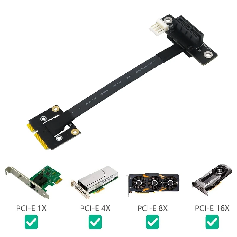 Mini Pcie na PCI-E 1X 270 Stupnjeva Kabel-ac 20 cm PCIE3.0 Produžni kabel s 4Pin na SATA Kabel za Napajanje Za GPU