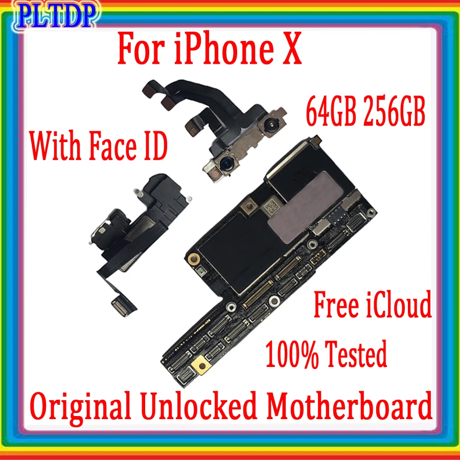 64 GB i 256 GB Za iPhone X 5,8 cm Matična ploča je 100% Testiran, Originalna Besplatno otključavanje icloud Za iPhone X Logička naknada Podrška ažuriranje ios