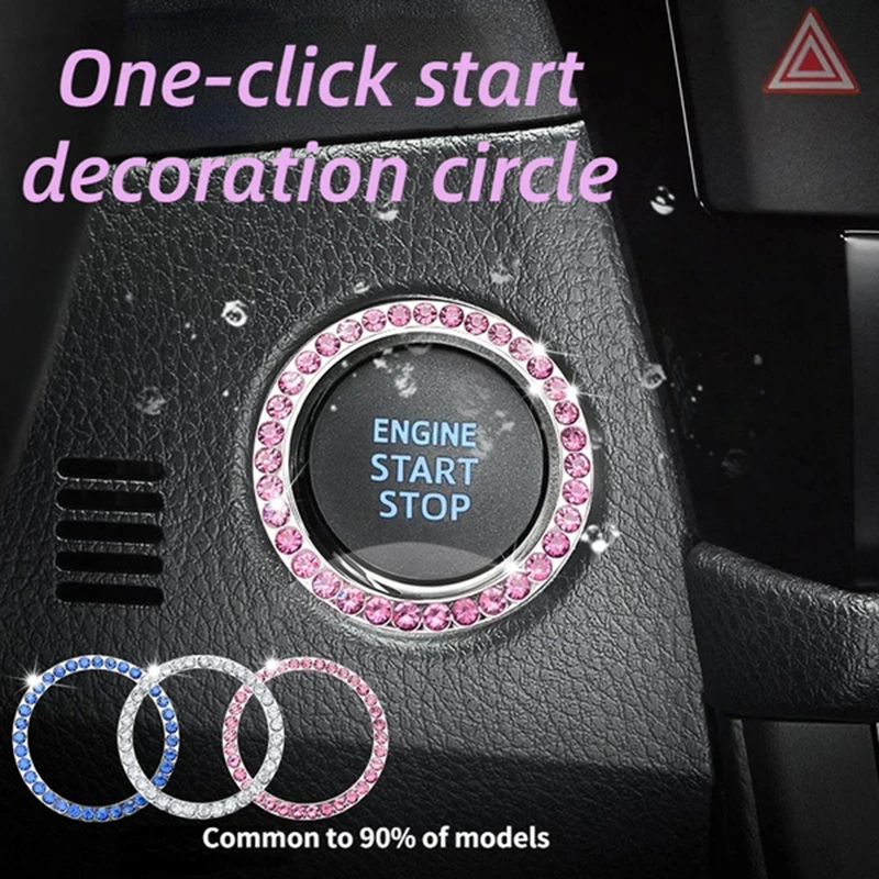 1pc Automobilski Motor S jednim Ključem za Pokretanje Stop Dugme za Paljenje Crystal Dekorativni Prsten
