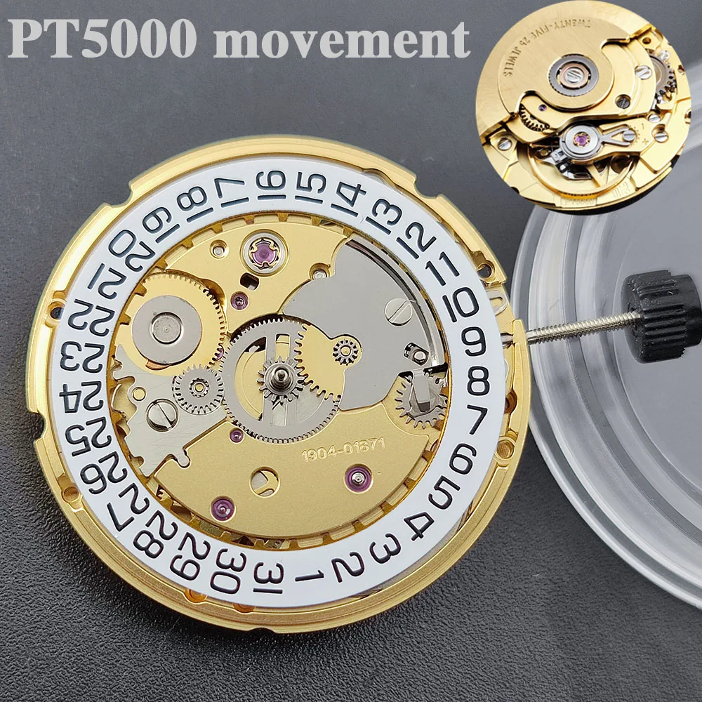 High-end Automatski Mehanički satni mehanizam PT5000 21600 BPH-je 28.800 Bph Prikaz datuma Klon 2824 25 dragulja promjera 25,6 mm