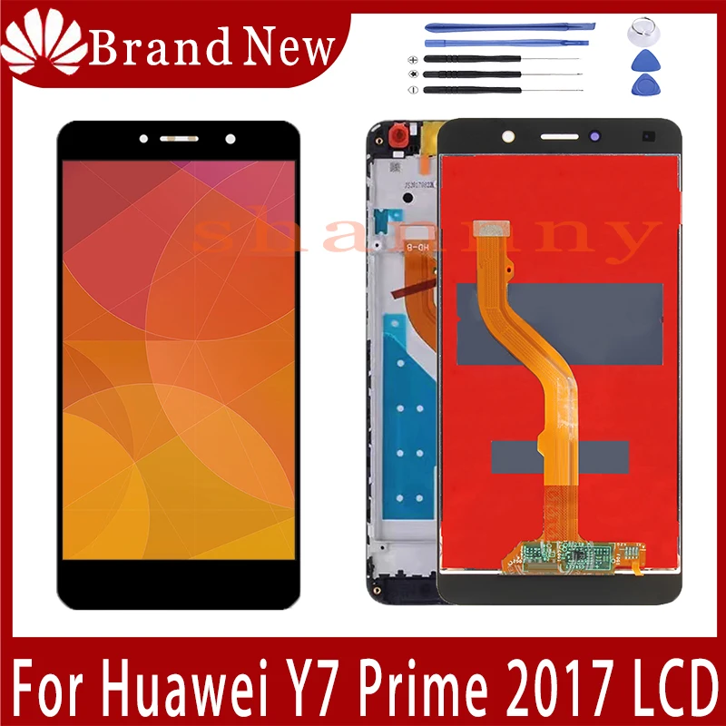 100% Testiran Za HUAWEI Y7 Prime 2017 LCD zaslon Za Huawei TRT-LX1 TRT-L21A LCD zaslon Osjetljiv na dodir Digitalizator Sklop