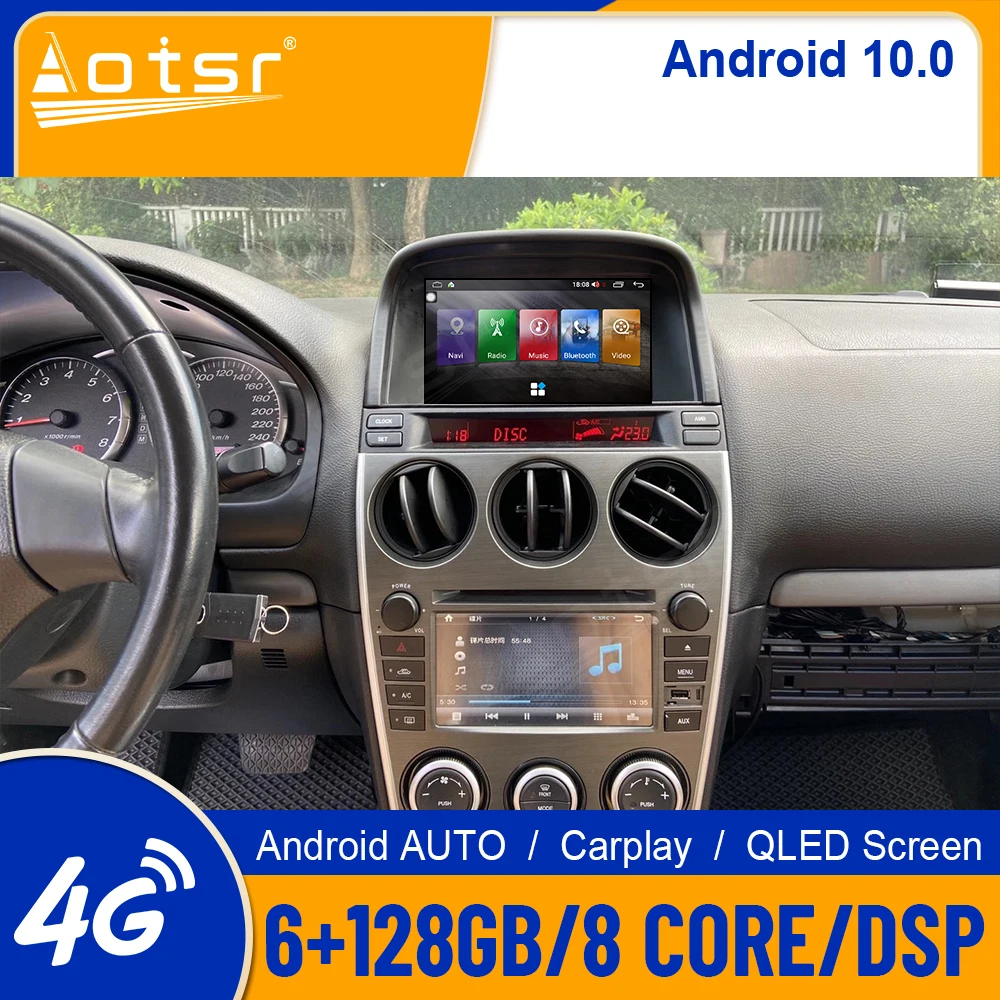 6G + 128 GB za Mazda 6 Android10.0 Tesla Zaslon Auto Media Player, GPS Navigacija Auto Stereo Radio, Audio Glavna Jedinica Carplay DSP
