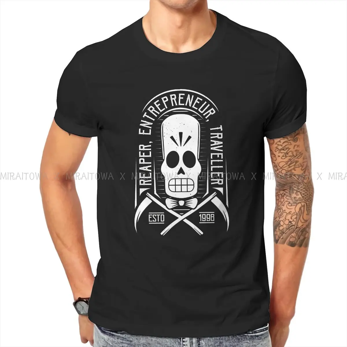 Grim Fandango Game Kreativno Majica za Muškarce Calavera Basic t-Shirt Personalizirane Poklon Odjeća Majice