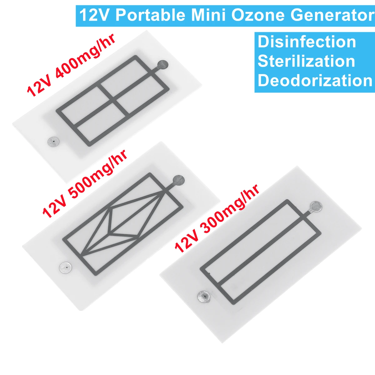 12 Prijenosni Mini-Generator Ozona 500/400/300 mg Integrirani Keramičkih Pločica Ozonator pročistač zraka Vode Pročišćivač Zraka Pribor