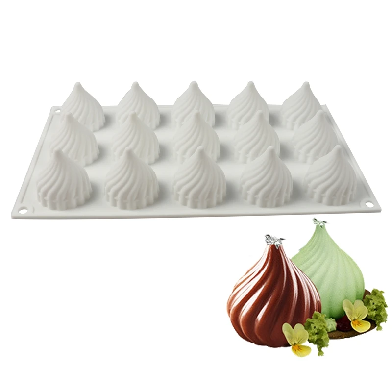 15 Rupa Vrtlog Luk Oblik Bijela Silikonska Forma Za Desert Torta Dekoracija Za Pečenje Mousse Kuhinjski Alat