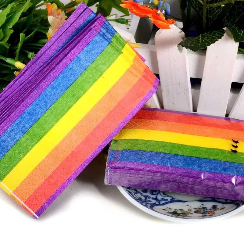 [5 komada] Rainbow maramicu s po cijeloj površini LGBT ponosa, Papir u Boji, Ubrus, Mini - Papirnati Pribor za namještaj