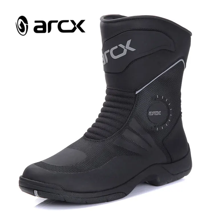 ARCX Moto Čizme Od Prave kože Kravlja koža, Vodootporne Čizme Za motocross, Crne Muške utrke motora, Cipele Do sredine kavijara, L60627