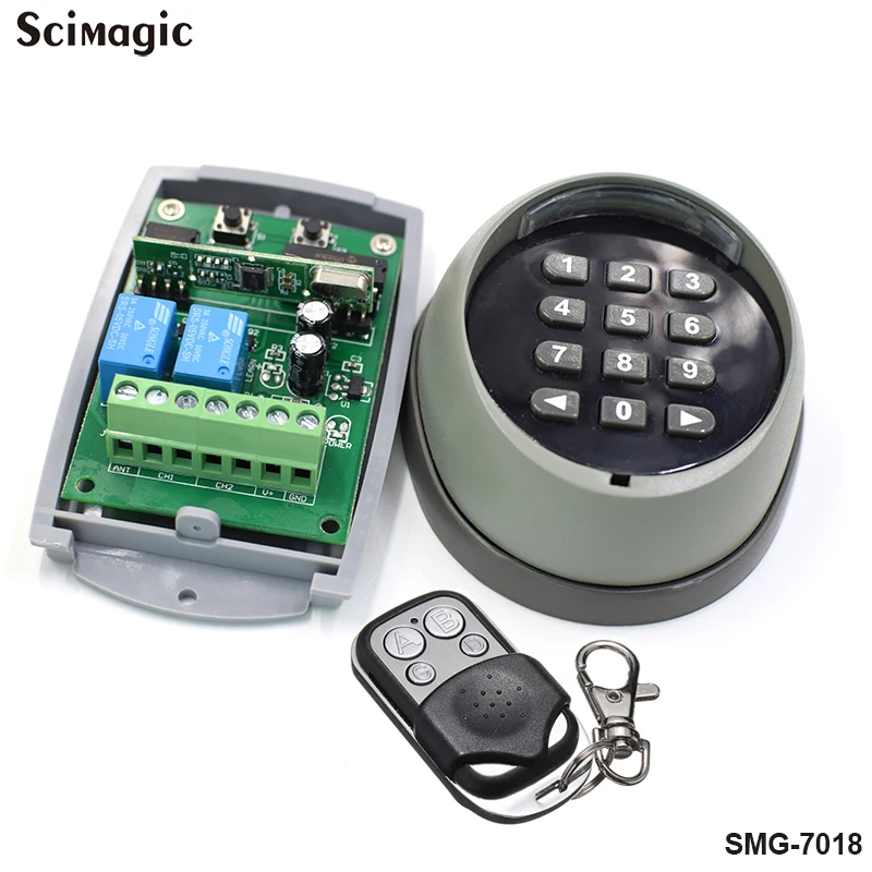 Bežični prekidač lozinku tipkovnice i 433 Mhz, 2-kanalni prijemnik i 433,92 Mhz učenja kod odašiljača za garažna elektroničkih vrata