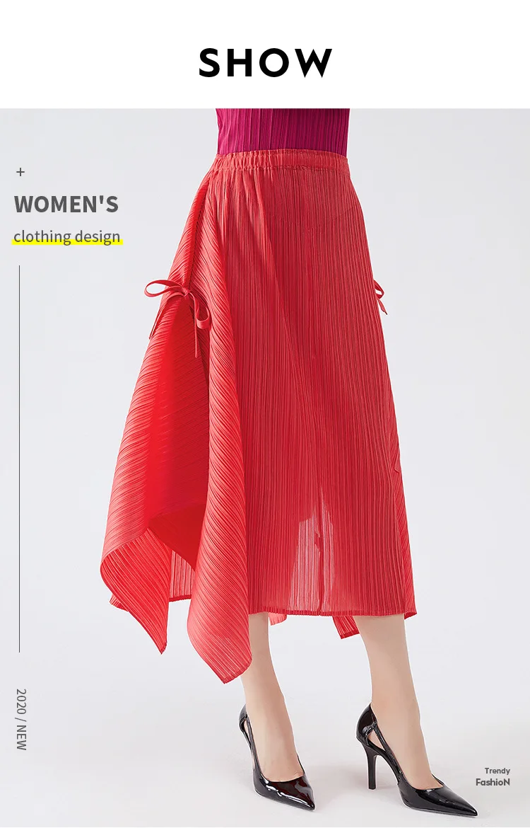 TOPLA RASPRODAJA Miyake cvjetne čipke плиссированная monotono suknja s elastičnim pojasom, suknja trapeznog oblika NA LAGERU