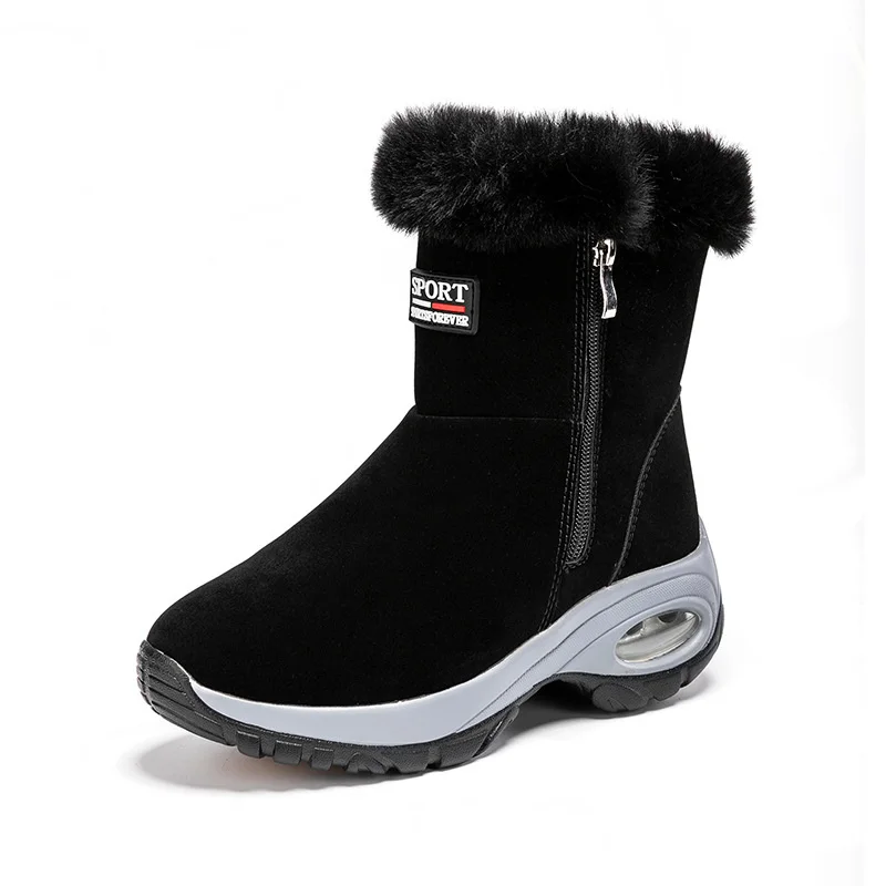 Nove jesensko-zimske ženske Visoke baršun tople zimske cipele na munje, ulica otporna na habanje Sportski casual cipele
