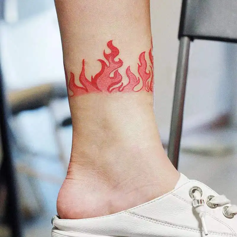 Vodootporne Privremena Tetovaža Naljepnica Rose Plamen Dizajn Body-art Lažna Tetovaža Flash-Tattoo Prsten Za Ruke Prsten Za Noge Ženski Muški