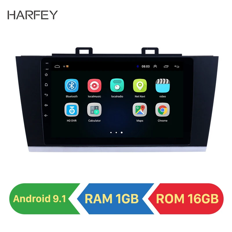 Harfey Android 9,1 GPS 9 inča auto radio za 2015 2016 2017 2018 Subaru Legacy S HD zaslonom osjetljivim na Dodir, podrška za Carplay stražnja Kamera