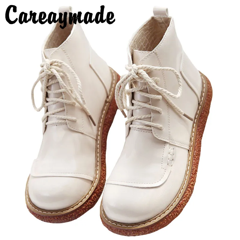 Careaymade - Japanski udoban trendy cipele, studentski cipele s debelim potplatima, ženske cipele na čipka-up, kratke cipele u stilu Mori, književno umijeće