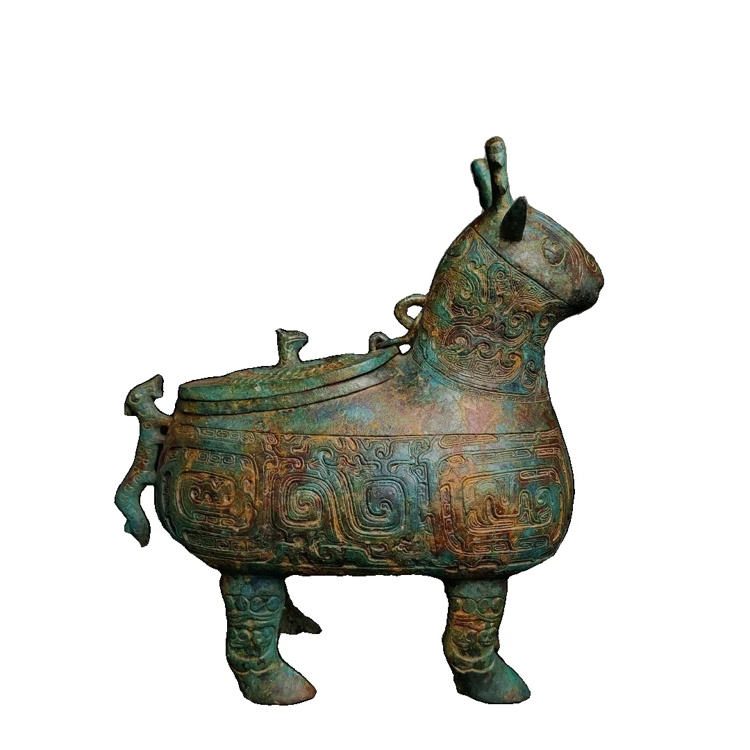 MOZART Сэнгоку Brončani Nosorog Зун 27 cm Visine Kineski Tradicionalni Stil Antikviteti Umjetnost Darove Obrt