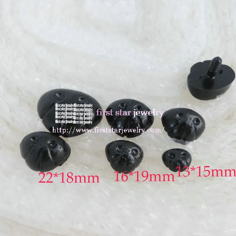 13 * 15 mm / 16 * 19 mm / 18 * 24 mm crne plastične igračke doggy style nos s mekim podloškama za lutkarsku pribor