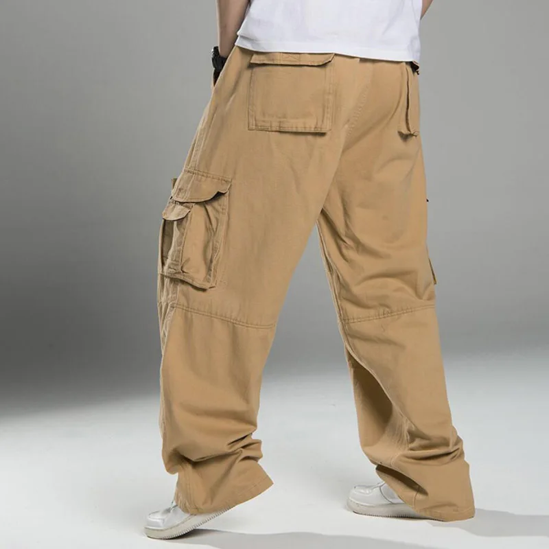 Proljeće-Zimske Muške hlače-teretni u safari stilu, debeli vanjski odjeća, velike dimenzije 10XL, džepa, hlače za skateboard, ravne hlače