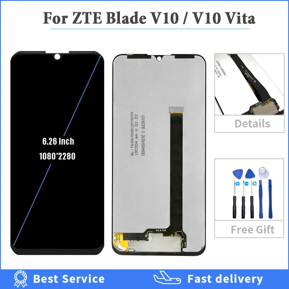 6,26 inča OEM Za ZTE Blade V10 ZTE Blade V 10 LCD Zaslon Za ZTE Blade V10 Vita zaslon Osjetljiv na dodir Digitalizator dijelovi za montažu + Alata