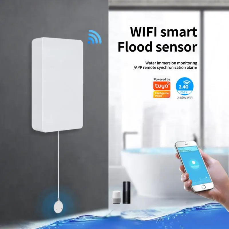 WiFi Inteligentni Senzor Istjecanja Vode Tuya Senzor Istjecanja Vode Alarmni sustav je Kompatibilan S Tuya Smart APP Remote Jednostavna Instalacija Alarm